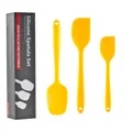Juego de 3 espátulas de silicona amarillas resistentes al calor para cocina y horno - Set de tres piezas