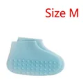 Couvre-chaussures étanches en silicone bleu clair, taille M pour pluie - M / Bleu