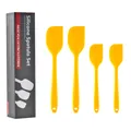 Juego de 4 espátulas de silicona amarillas para repostería y cocina profesional - Set de 4 piezas