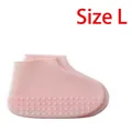 Couvre-chaussures portables roses imperméables antidérapants en silicone taille L - L / Rose