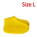 Couvre-chaussures imperméables en silicone jaune antidérapant de taille L pour la pluie - L / Jaune