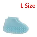 Couvre-chaussures en silicone bleu clair imperméable et antidérapant de taille L - L / Bleu
