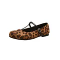 Bailarinas Mary Jane vintage con estampado de leopardo, punta redonda y hebilla - 35 / Estampado de leopardo