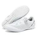 Professional white unisex cycling shoes for road and mountain biking with non-cleated soles - 37 / XT5988 White Rubber Sole / White Rubber Sole