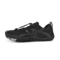 All-black lightweight minimalist outdoor hiking shoes featuring breathable mesh fabric - Black