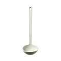 Off-white silicone soup ladle with long handle and hanging hole for kitchen use - Soup Spoon