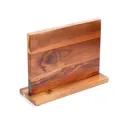 Double-sided magnetic acacia wood knife holder block stand for kitchen counter - Magnetic Knife Holder