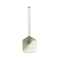 Durable cream white silicone slotted turner with hanging hole for versatile kitchen use. - Slotted Spoon