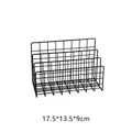 Nordic style black metal wire desktop book organizer with 3 slots, 17.5x13.5x9cm - S / Black