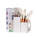 19-piece silicone kitchen utensil set with beech wood handles and storage holder - 1000g Set / Off White