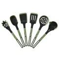 Complete 6-piece olive green silicone kitchen utensil set with heat resistant ergonomic handles - 6-Piece Set / Dark Green