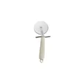 Professional stainless steel pizza cutter wheel with durable off-white ribbed handle - Roller Cutter - Medium