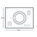 Tapete de silicona antideslizante para hornear 40x30cm con medidas y tablas de conversión - Alfombrilla Negra / Blanco (Borde Negro)