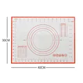 Tapete de silicona roja 40x30cm con escalas de medida y tablas de conversiones - Alfombrilla Roja / Blanco (Borde Rojo)