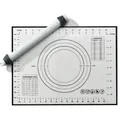 Rouleau à pâtisserie réglable et ensemble de tapis de cuisson en silicone gradué - Ensemble Noir et Blanc / Ensemble Noir et Blanc Deux Pièces (En Boîte)