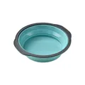 Teal collapsible round silicone cake mold with non-slip handles for professional baking - 7 Inch Round / Blue