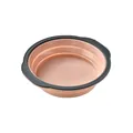 Collapsible round silicone cake mold with peach finish and grey rim for easy release baking - 7 Inch Round / Red