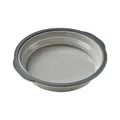 Professional round gray collapsible silicone cake mold for easy baking release and storage - 9 Inch Round / Gray
