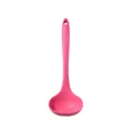 Durable heat-resistant silicone soup ladle in bright pink for non-stick cookware - Soup Spoon
