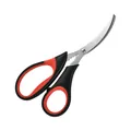 Gekrümmte Meeresfrüchteschere aus Edelstahl mit ergonomischen rot-schwarzen Griffen - Rot & Schwarz