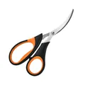 Gebogene Edelstahl-Seeresfrüchteschere mit ergonomischem Griff in Orange und Schwarz - Orange-Schwarz