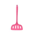 Vibrant pink silicone slotted spatula with ergonomic handle for non-stick pans - Large Wide Slotted Turner