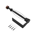 Black stainless steel wall-mounted paper towel holder with wooden cap and screws - Black Stainless Steel with Wood Decor