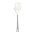 Durable heat resistant slotted silicone turner spatula with white head and grey handle - Slotted Spatula