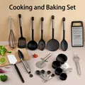 19-piece nylon kitchen utensil set with stainless steel handles for cooking and baking - Nylon Kitchen Utensil Set / 19-Piece Set