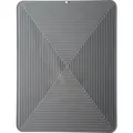 Durable gray square silicone drying mat with non-slip ridged surface for countertops - 33x42cm / Gray