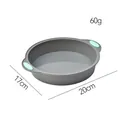 Durable round gray silicone cake mold with handles for home baking, 20cm diameter - Round Small