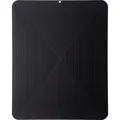 Modern black silicone drainage mat with concentric rectangular ribs and hanging hole - 40.5x50.5cm / Black