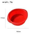 Red round silicone cake mold with handles, size 19.5cm x 17.5cm, ideal for home baking - Round / Round Red Small