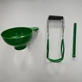 Set da conserva verde da 3 pezzi con imbuto, alza barattoli e sollevatore magnetico - Kit da 3 Pezzi (Verde)