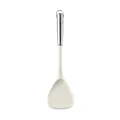 White silicone spatula with stainless steel handle for non-stick cookware - Spatula / White
