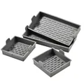 Grey non-stick silicone baking tray set with ridges for ovens and cakes - Four-Piece Set / Gray