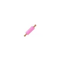 Pink silicone rolling pin with ergonomic wooden handles for professional baking and pastry - 23cm / Pink