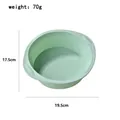 Light green round silicone cake baking mold with handles, 17.5cm inner diameter - Round / Round Green Small
