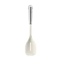 Cream white silicone slotted spoon with stainless steel hollow handle for non-stick cooking - Slotted Spoon / White
