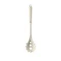 Creamy white non-stick silicone spaghetti server with ribbed plastic handle and hanging loop - Spaghetti Server / White