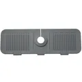 Grey silicone kitchen faucet splash guard drainage mat with non-slip ridges for sink countertop - Gray