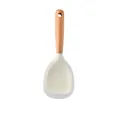 Premium white silicone rice paddle with natural wooden handle and non-stick textured head - Rice Spoon / Translucent