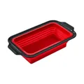 Red and black rectangular silicone folding baking mold for oven use, non-stick pan - Rectangular Baking Pan / Red