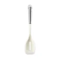 Durable white silicone slotted spoon with professional stainless steel hollow handle for non-stick - Clear Slotted Spoon