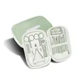 18-piece stainless steel manicure and grooming kit in portable green case - Green