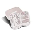 18-piece professional stainless steel manicure set in pink storage case - Pink
