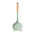 Premium sage green silicone slotted spoon with wood handle and cute bear ear design - Skimmer / Green