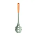 Premium sage green silicone pasta server with natural wooden handle for non-stick pans - Spaghetti Server / Green