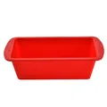 Durable red non-stick rectangular silicone loaf pan for home baking bread and cakes - S / Red