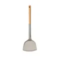 Premium grey silicone spatula turner with wooden handle for non-stick kitchen cookware - Chinese Spatula / Khaki